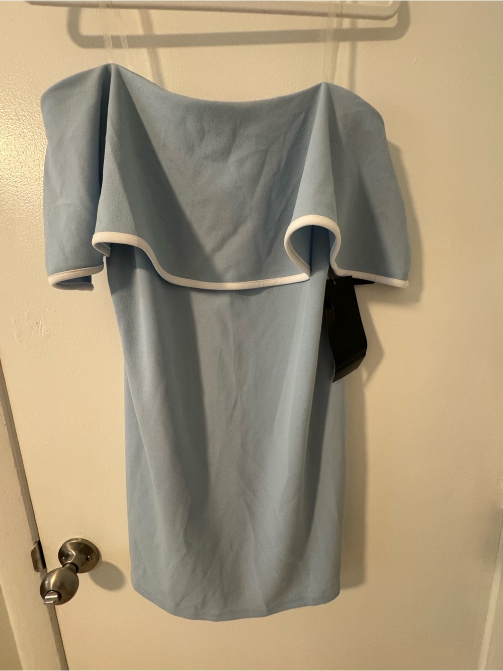 Bebe NWT Strapless Light Blue Ruffle-Trim Dress